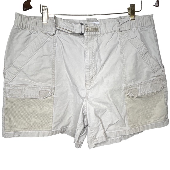 Columbia Other - Columbia PFG Mens XL Tan Cargo Shorts Performance Fishing Gear hook loop